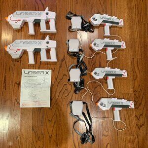 Laser X Revolution (4) & Long Range B2 Blaster (2) Laser Tag Lot of 6 MSRP $136